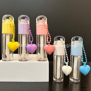 ISMAN Tube de brillant à lèvres et flacon d'huile à lèvres 6ml, rose, bleu, blanc, avec logo personnalisé, applicateur épais et grand applicateur, pour Noël, avec porte-clés Cœur - Product Image 4