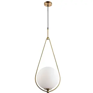 现代简单的泪滴玻璃球金悬挂餐厅吊坠枝形吊灯
