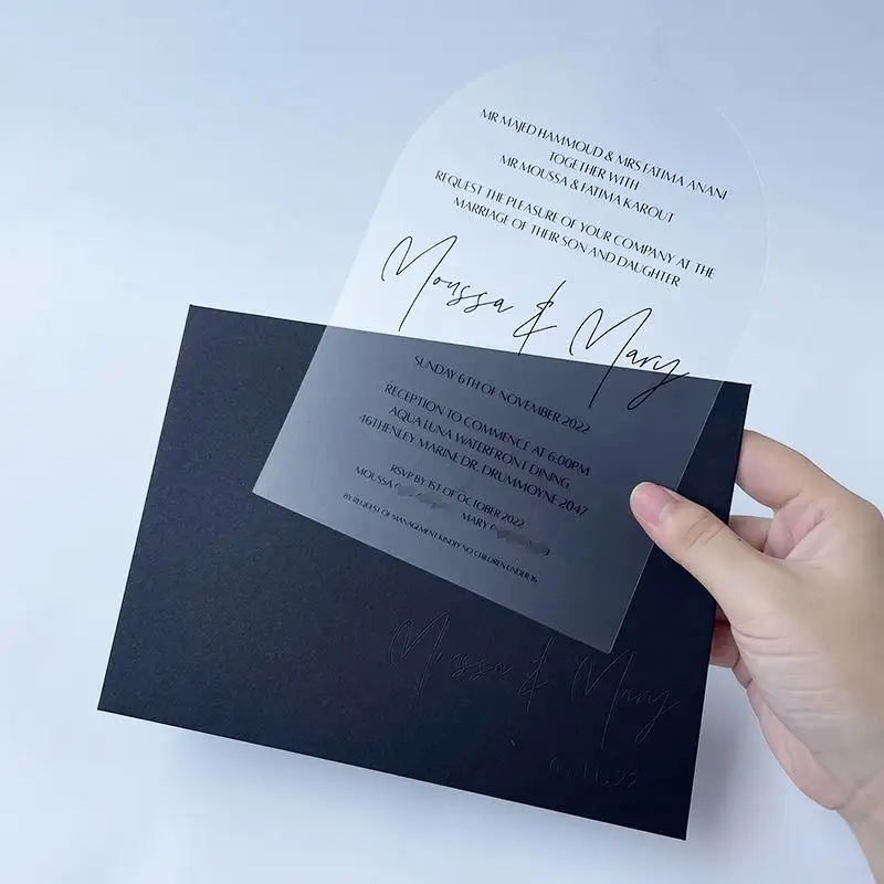 New Style Ecofriendly Wedding Invitations Set Luxury Acrylic Wedding Invitation Card