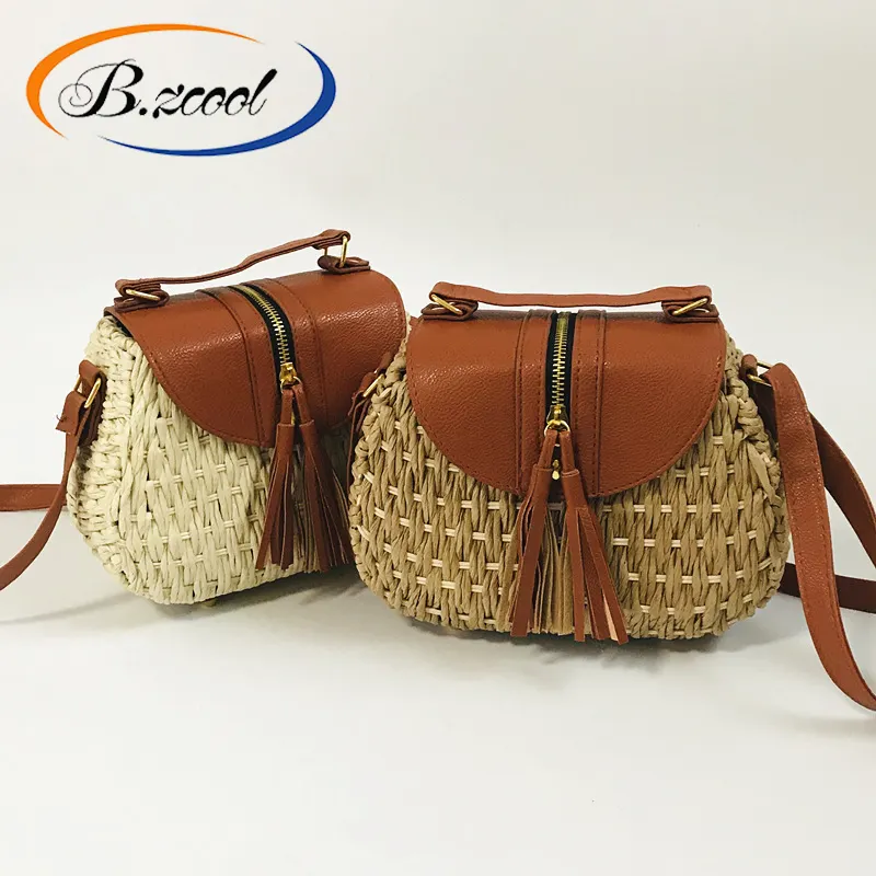 Straw Weaving Shopping Bucket Tote Beach Bag Pure Color Woman Bags Shoulder Bag Pillow Magnetic Snap Handbags Fashion Ry7200144
