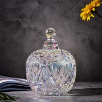 Pot de rangement en verre cristal de style européen pour bonbons, sucre, fruits secs, en-cas et aliments