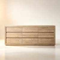 Commode de rangement moderne de luxe personnalisable en bois massif à 9 tiroirs, gain de place, pour chambre, salon, entrée et placards