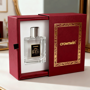 Boîte cadeau biodégradable recyclable avec logo personnalisé, emballage de luxe en carton pour cosmétiques et parfums, boîte à tiroir en papier avec insert en EVA - Product Image 1