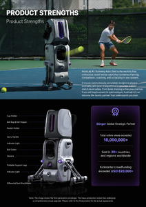 Robot d'entraînement au tennis AceiiLab A1 AI, machine à balles intelligente, 130 km/h, contrôle par application, 120 balles pour l'entraînement au tennis - Product Image 6