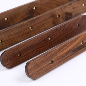 Ganchos para Abrigos de Madera Maciza de Nogal, Montados en la Pared, Rectangulares, de Acero Inoxidable, con 2, 3, 4 o 5 Ganchos, para Baño, Entrada, Perchero para Abrigos y Gorras - Product Image 3