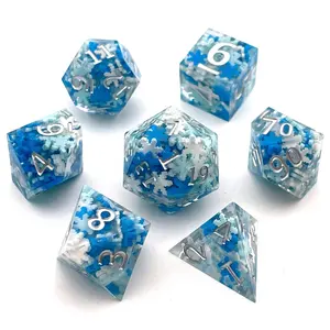 Factory Direct Sales Resin Dice 7 Pcs Sharp Edge Dice DND Game Dice