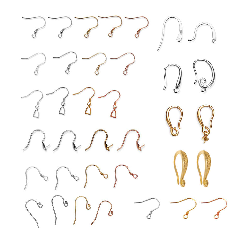 S925 Sterling Silver Earring Hooks Spring Ball Dangle Ear Wires