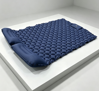 Matelas de camping gonflable double avec oreiller intégré et pompe à pied, matelas pneumatique léger pour tente extérieure et voyage