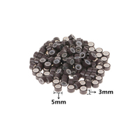 En gros en vrac 1000pcs 5mm Cheveux Tinsel Micro Lien Anneaux Silicone Doublé Perles pour Extensions de Cheveux