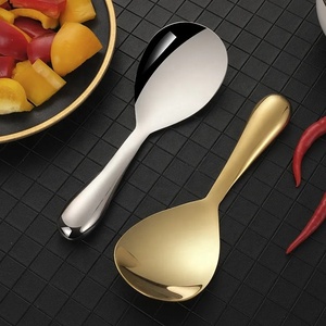 Cuchara de arroz de acero inoxidable 304, cuchara de cocina gruesa de mango largo, vajilla multiusos, cucharas para servir Buffet, vajilla de cocina - Product Image 1