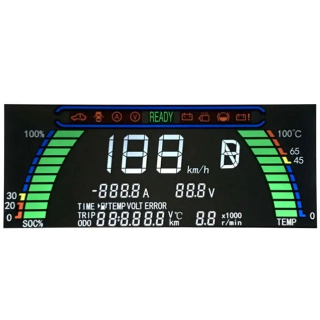 320x240 VATN LCD Display Module Negative Monochrome Transmissive High Contrast Automotive Dashboard LCD Huaxin