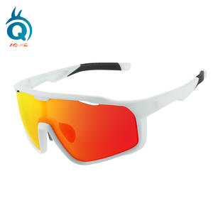 Lunettes de soleil polarisées Xqhz pour le cyclisme, monture blanche, verres miroir rouges, lunettes de sport coupe-vent, lunettes de course en plein air - Product Image 2