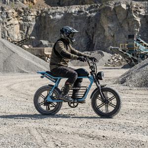 Vélo électrique tout-terrain robuste <span class=keywords><strong>de</strong></span> style Scrambler avec pneus larges et suspension avant, idéal pour les routes <span class=keywords><strong>de</strong></span> carrière - Product Image 3