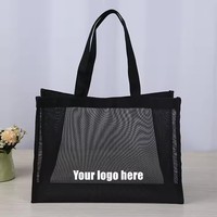 Sac fourre-tout de plage personnalisé en maille polyéthylène avec poignées, réutilisable et tendance, idéal pour le shopping, pour femmes - Vente chaude