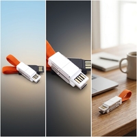 Cable de Carga USB Magnético Multifunción OTG 3 en 1, Mini Llavero, 2A, Banco de Energía para Teléfono Móvil, Escáner para Auto, Impresora IOS