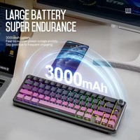 ATTACK SHARK X66 60% Clavier de jeu mécanique sans fil avec bouton Joint 3 modes Clavier personnalisé échangeable à chaud avec câble enroulé