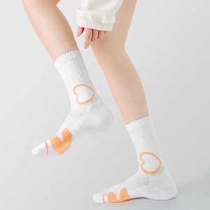 Custom Women's Compression Socks – Heart Seamless Technique Crew <b>Cushion</b> Athletic Sport Socks – Combed Cotton Colorful Spring - Product Image 6