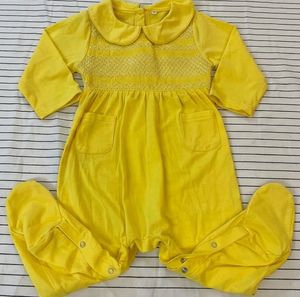Combinaison Bébé Unisexe Jaune Brodée à Boutons Pression avec Broderie Main, Style Smocked, Fournisseur Direct Vietnamien - Product Image 6