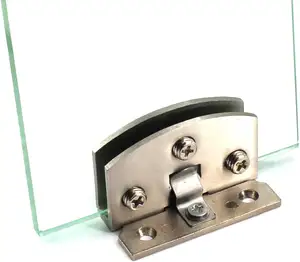 1对玻璃门铰链展示酒柜夹门铰链更换零件，适用于5-6毫米厚玻璃，银色