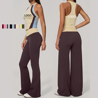 Ensemble de fitness personnalisé brossé, élégant, à pois, effet deux pièces, infroissable, couleurs contrastées, pour le yoga