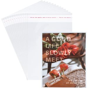 200 bolsas de celofán resellables de 4-1/2 x 6-1/2 pulgadas, fundas de plástico transparente, aptas para sobres A4 y tarjetas de 4x6 - Product Image 1