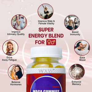 OEM/ODM Suplemento energético Gomitas de Maca Caramelo natural Sin azúcar y bajo en grasa Energía Negro Maca Masticar Gomitas - Product Image 6