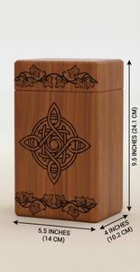 Urna Decorativa de Madera para Cenizas de Cremación |   Urna Funeraria Floral Tallada a Mano para Exhibición en el Hogar, por Exportadores - Product Image 4