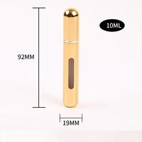 Flacon pulvérisateur en aluminium de 10 ml, mini vaporisateur de parfum, petit récipient vide à fine brume, rechargeable, flacons de parfum portables en plastique