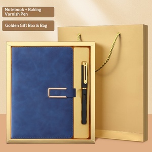 Promotion Corporate Gift Sets Luxury Handmade Diary Enterprises Notebook Pen Valentine Gift Set Custom Logo Custom Color