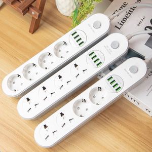 Multiprise avec ports USB, prise standard européenne, 3 prises, 2500W, pour la maison, le bureau et les voyages - Product Image 1