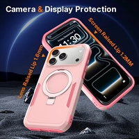 Casing Smartphone Anti Benturan untuk Wanita dengan Penyangga yang Dapat Disesuaikan, Pelindung Magnetik untuk Ponsel 17 18 Pro