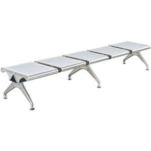 Sillas de espera Ssyou, fila de sillas metálicas para espacios públicos, color gris plateado, modelo SD 901 - Product Image 5