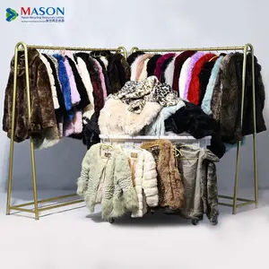 used clothes bales free shipping winter artificial wool used fur jacket clothes second hand clothing bales of container women