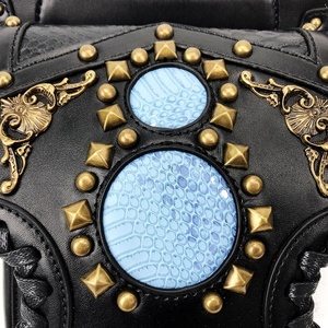Steampunk Retro Shoulder Bag <b>Black</b> Gothic Leather <b>Backpack</b> <b>Women</b> Motorbike Accessories Waist Leg Bag - Product Image 2