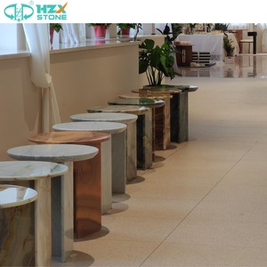 Hzx bán buôn cao cấp Ý arabescato Trắng phiến đá cẩm thạch cho phòng khách sang trọng tùy chỉnh hiện đại kết thúc cà phê plinth bên bảng <span class=keywords><strong>Top</strong></span> - Product Image 4