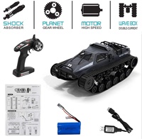 Tank télécommandé 2,4 GHz, échelle 1/12, haute vitesse, drift, tout-terrain, chenilles militaires, voiture de combat RC pour enfants et garçons, jeu en extérieur