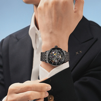 Montre homme personnalisée en gros Mark Fairwhale, montre mécanique automatique squelette en acier inoxydable ODM, montre-bracelet professionnelle FW-6036