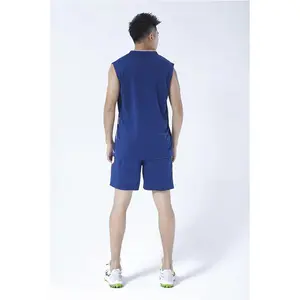 Kemeja badminton uniseks pria wanita, pakaian tenis seragam voli desain grosir