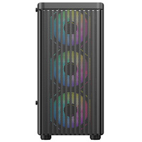 Gabinete de PC para Juegos de Torre Media con Ventilador, Vidrio Templado, Fuente de Alimentación y Sistema de Refrigeración Líquida