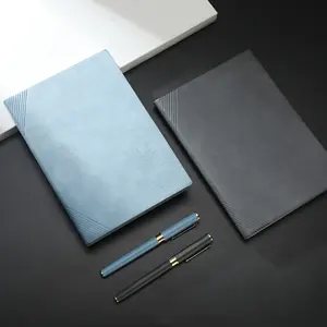 Pemasok kantor modis kualitas tinggi bisnis sederhana A5 buku harian lembut kulit Notebook grosir