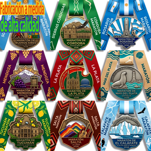Medalla de Meta Personalizada al por Mayor para Maratón de <span class=keywords><strong>Argentina</strong></span>, Medalla Metálica 3D con Relieve de Monumentos de la Ciudad para Eventos de Carreras de Maratón, Pedidos al por Mayor - Product Image 2