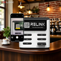Banque d'énergie partagée de marque Relink et kiosque de station de charge avec distributeur automatique de point de vente pour les entreprises de location de téléphones publics