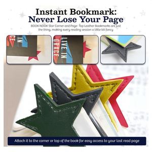 Marcadores de Libros con Diseño de Estrella en Cuero PU, Regalos de Graduación para Estudiantes Amantes de la Lectura - Product Image 3