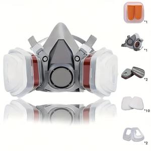 Masque respiratoire pour moto 6200, qualité industrielle, protection contre la peinture en aérosol, filtre à fumée chimique, anti-poussière - Product Image 2