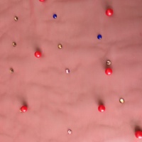Tissu en dentelle de haute qualité avec perles et perles de verre rouges pour les fêtes