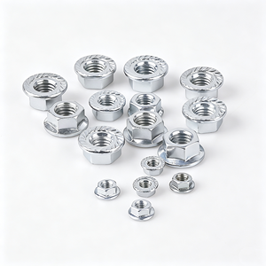 Tuerca hexagonal con brida GB6177.1 al por mayor, de acero al carbono cincado, tuerca de seguridad con brida dentada M6 M8 M10 M12 M16 M20 - Product Image 1
