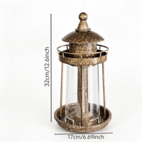 Mangeoire à oiseaux suspendue panoramique pour l'extérieur, facile à remplir, en forme de phare, pour jardin et fleurs
