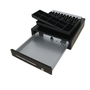 Caja Registradora Clásica con Ruedas <span class=keywords><strong>CK</strong></span>-420 MAKEN, Negra, con 5 Compartimentos para Billetes y 8 para Monedas - Product Image 1