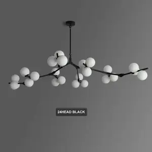 <span class=keywords><strong>Lustre</strong></span> LED créatif nordique moderne Simple haricot magique pendentif moléculaire lumières grande branche suspendue pour salon Restaurant - Product Image 4