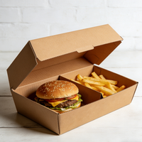 Dossiers en papier pour la livraison de nourriture rapide, biodégradables, écologiques, avec logo personnalisé, pour hamburgers et frites, avec gaufrage